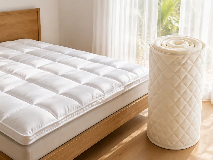 Pillow top limpo sobre a cama arrumada